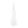 vidaXL Demi sapin de No&euml;l artificiel mince avec support Blanc 240 cm