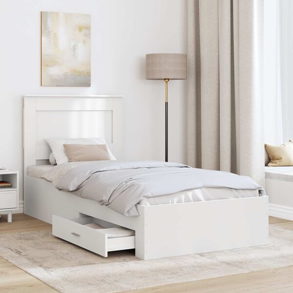 vidaXL Cadre de lit avec tiroir avec t&ecirc;te de lit Bois d'ing&eacute;nierie