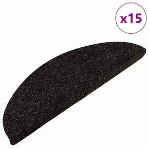 vidaXL Tapis d'escalier autocollants 15 pcs 56x17x3 cm Anthracite