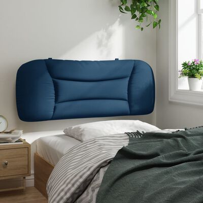 vidaXL Coussin de tête de lit bleu 100 cm tissu