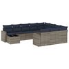 vidaXL Ensemble de canap&eacute; de jardin 11 pcs avec coussins gris r&eacute;sine tress&eacute;e