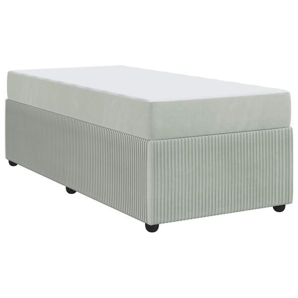 vidaXL Cadre de lit avec matelas Gris clair 100 x 200 cm tissu