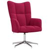 vidaXL Chaise de relaxation avec tabouret Rouge bordeaux Velours