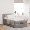 vidaXL Lit ottoman avec matelas taupe 100x200 cm tissu