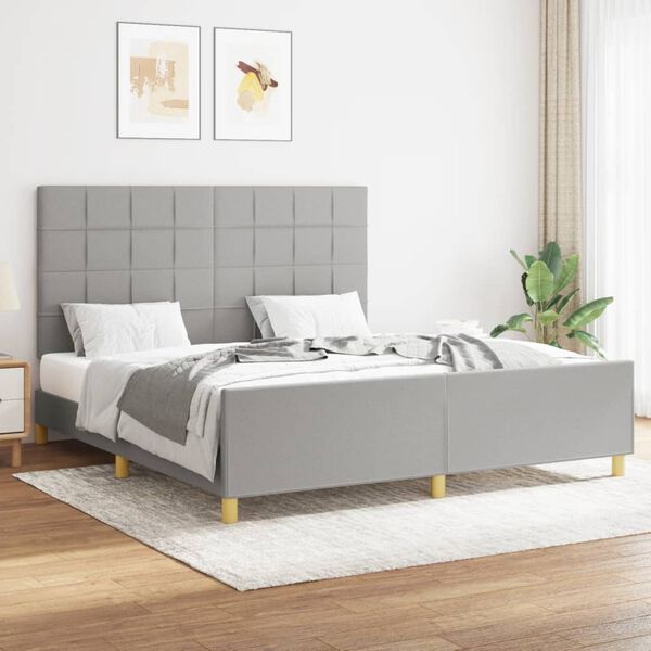 vidaXL Cadre de lit sans matelas gris clair 160x200 cm tissu