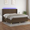 vidaXL Sommier &agrave; lattes de lit matelas et LED Marron fonc&eacute; 180x200cm