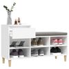 vidaXL Armoire à chaussures Blanc 102x36x60 cm Bois d'ingénierie