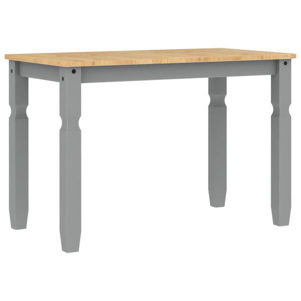 vidaXL Table &agrave; manger Corona gris 112x60x75 cm bois massif de pin