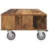 vidaXL Table d'appoint avec roues Bois ancien 90 x 50 x 30 cm
