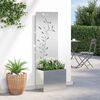 vidaXL &Eacute;cran de confidentialit&eacute; de jardin Floral Argent&eacute; 50 x 140 cm