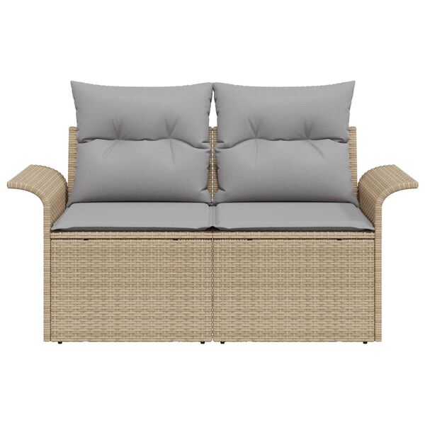 vidaXL Canapé de jardin avec coussin Beige 141 x 62 x 69 cm polyrotin