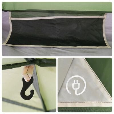 vidaXL Tente de camping de cabine 4 personnes vert imperméable