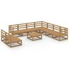 vidaXL Salon de jardin 10 pcs marron miel bois de pin massif