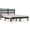 vidaXL Cadre de lit sans matelas noir bois de pin massif