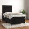 vidaXL Sommier &agrave; lattes de lit avec matelas Noir 90x200 cm Velours