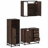 vidaXL Ensemble de meubles de salle de bain 3 pcs Ch&ecirc;ne marron