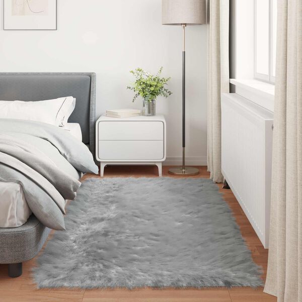 vidaXL Tapis en fausse Tafalla Gris 80 x 200 cm Polyester