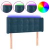 vidaXL T&ecirc;te de lit &agrave; LED Bleu fonc&eacute; 83x16x78/88 cm Velours