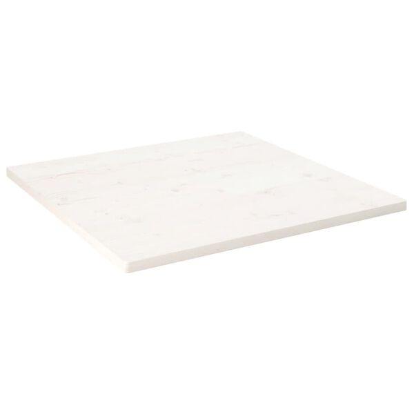 vidaXL Dessus de table blanc 90x90x2,5 cm bois de pin massif