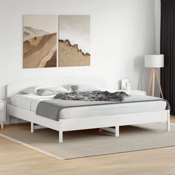 vidaXL T&ecirc;te de lit blanc 180 cm bois massif de pin