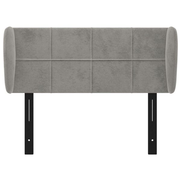 vidaXL T&ecirc;te de lit avec oreilles gris clair 103x23x78/88 cm velours