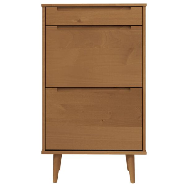 vidaXL Armoire &agrave; chaussures MOLDE Marron 59,5x35x103 cm Bois de pin