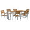 vidaXL Ensemble de salle &agrave; manger pour jardin 7 pc Gris