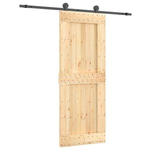 vidaXL Porte coulissante Naturel et noir 80 x 210 cm