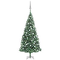 vidaXL Arbre de Noël artificiel pré-éclairé et boules 300 cm vert