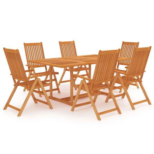 vidaXL Ensemble &agrave; manger de jardin 7 pcs Bois de teck massif