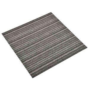 vidaXL Tapis 20 pc Anthracite ray&eacute; 50 x 50 cm 100% Polypropyl&egrave;ne