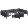 vidaXL Ensemble de canap&eacute; de jardin 11 pc Noir Acier