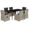 vidaXL Ensemble &agrave; manger de jardin et coussins 7 pcs gris clair rotin