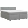 vidaXL Lit boxspring avec matelas Gris clair 160 x 200 cm Tissu