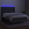vidaXL Sommier &agrave; lattes de lit matelas LED Gris fonc&eacute; 140x200 cm Tissu