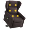 vidaXL Fauteuil inclinable de massage &eacute;lectrique Marron fonc&eacute; Tissu