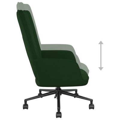 vidaXL Chaise de relaxation Vert foncé Velours