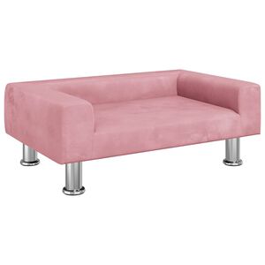 vidaXL Lit pour chien rose 70x45x26,5 cm velours