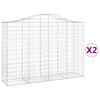 vidaXL Paniers &agrave; gabions arqu&eacute;s 2 pcs 200x50x140/160 cm Fer galvanis&eacute;