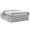 vidaXL Cadre de lit sans matelas gris b&eacute;ton 135x190 cm
