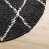 vidaXL Tapis shaggy &agrave; poils longs moderne noir et cr&egrave;me &Oslash; 100 cm