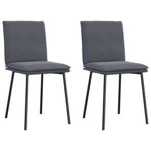 vidaXL Chaises &agrave; manger lot de 2 Gris fonc&eacute; Velours