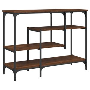 vidaXL Table console avec &eacute;tag&egrave;res ch&ecirc;ne marron 100x35x75 cm