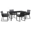 vidaXL Ensemble de salle &agrave; manger pour jardin 5 pc Noir