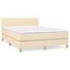 vidaXL Sommier &agrave; lattes de lit avec matelas Cr&egrave;me 140x190 cm Tissu
