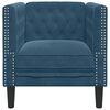 vidaXL Fauteuil Chesterfield bleu velours