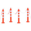vidaXL Bornes de contr&ocirc;le du trafic 4 pcs avec cha&icirc;ne 75 cm PE