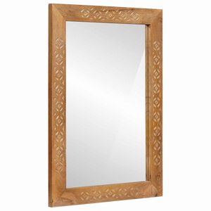 vidaXL miroir mural 70 x 50 cm Bois d'ing&eacute;nierie et verre
