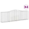 vidaXL Paniers &agrave; gabions arqu&eacute;s 4 pcs 400x50x120/140 cm Fer galvanis&eacute;