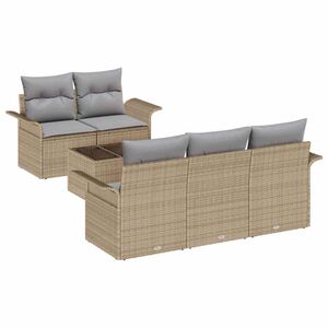 vidaXL Ensemble de Canap&eacute;s 6 pc Beige polyrotin